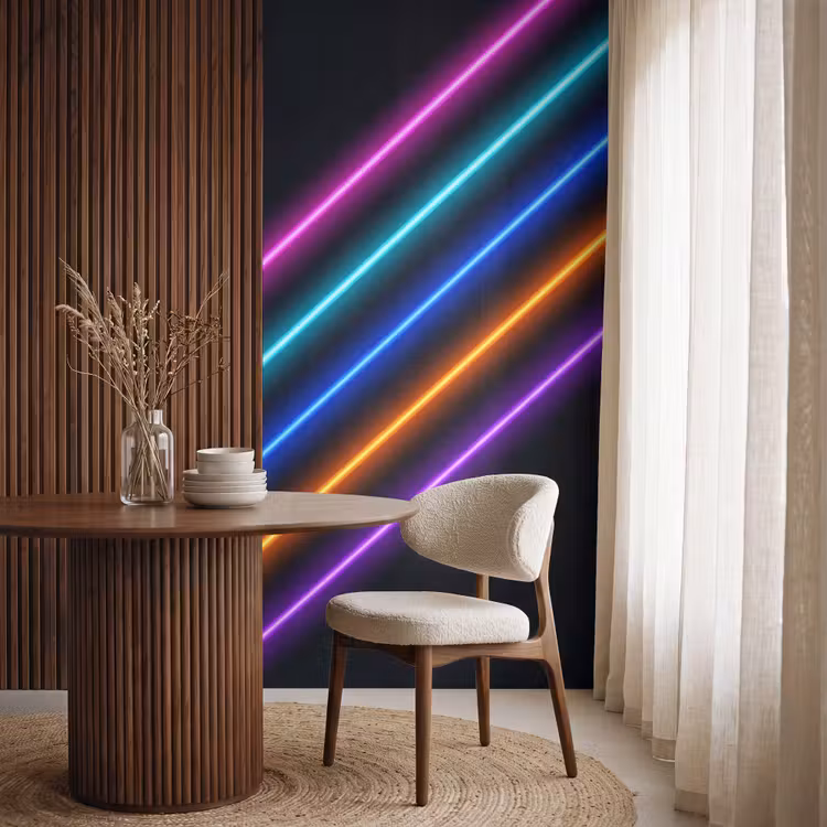 Behang - Neon Lijnen — 4