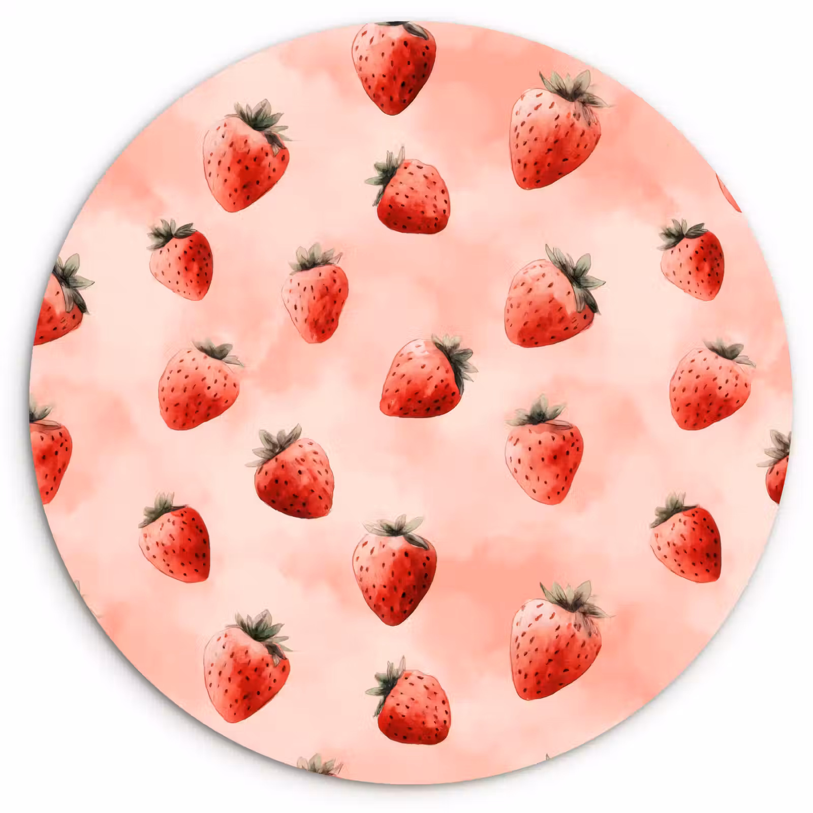 Muurcirkel - Aardbei - Patroon - Roze — 1
