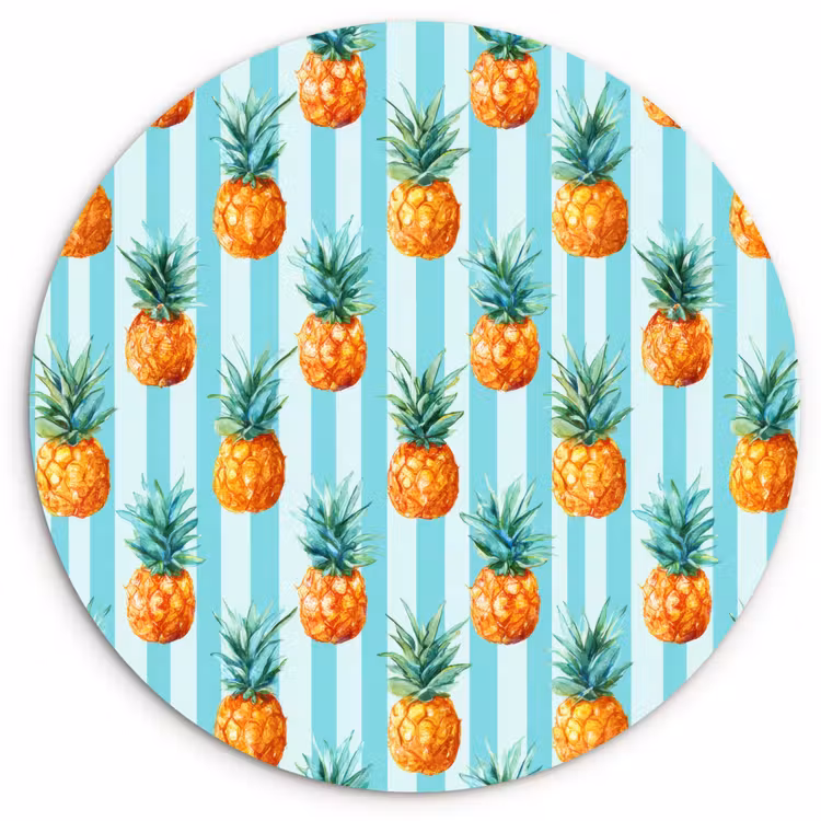 Muurcirkel - Ananas - Strepen - Groen — 1