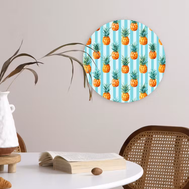 Muurcirkel - Ananas - Strepen - Groen — 4
