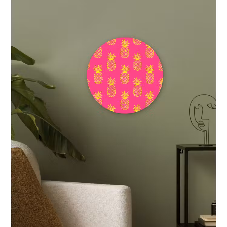 Muurcirkel - Ananas - Trendy - Roze — 3