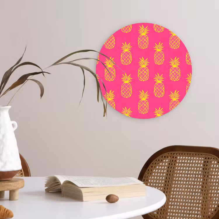 Muurcirkel - Ananas - Trendy - Roze — 4