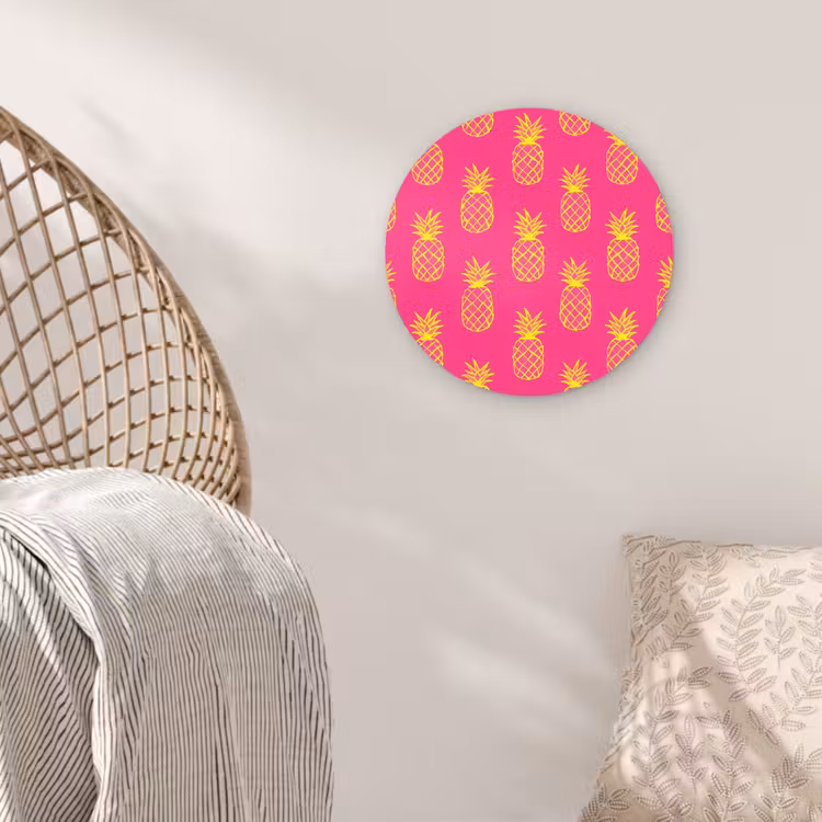 Muurcirkel - Ananas - Trendy - Roze — 5