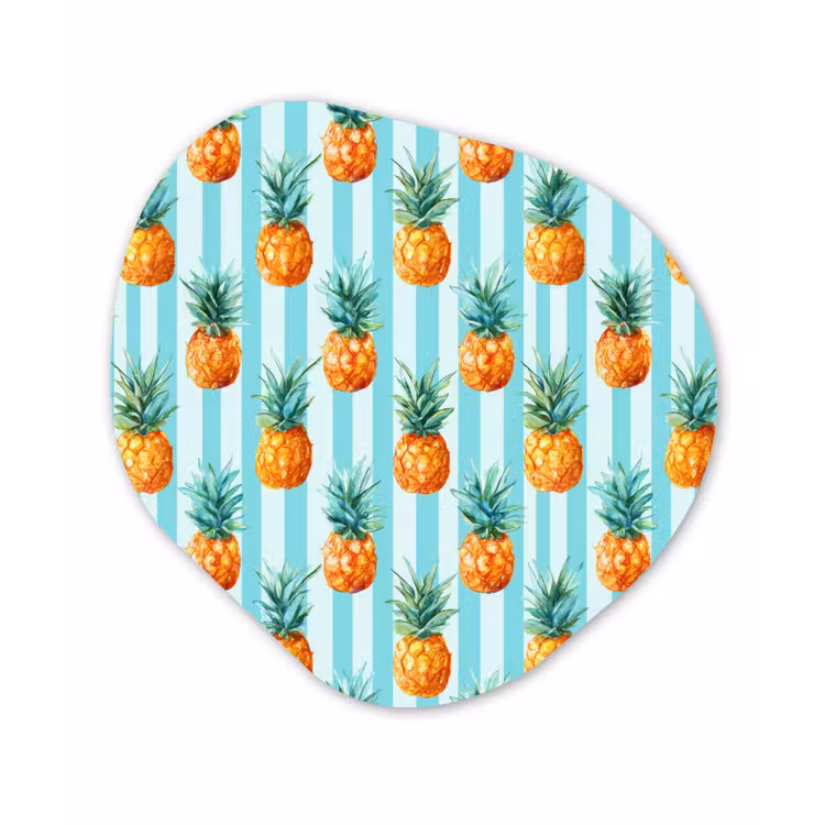 Organische schilderij - Aluminium - Ananas - Strepen - Groen — 1