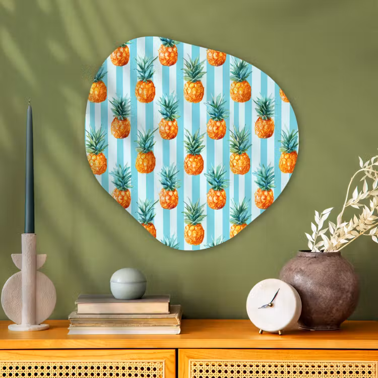 Organische schilderij - Aluminium - Ananas - Strepen - Groen — 2