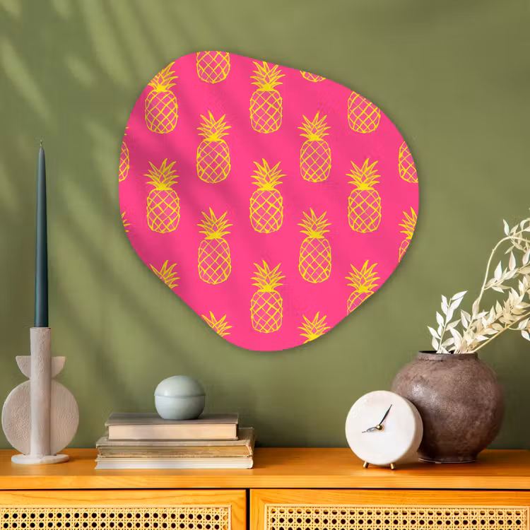 Organische schilderij - Aluminium - Ananas - Trendy - Roze — 2