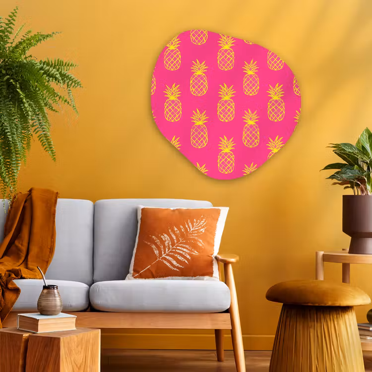 Organische schilderij - Aluminium - Ananas - Trendy - Roze — 3