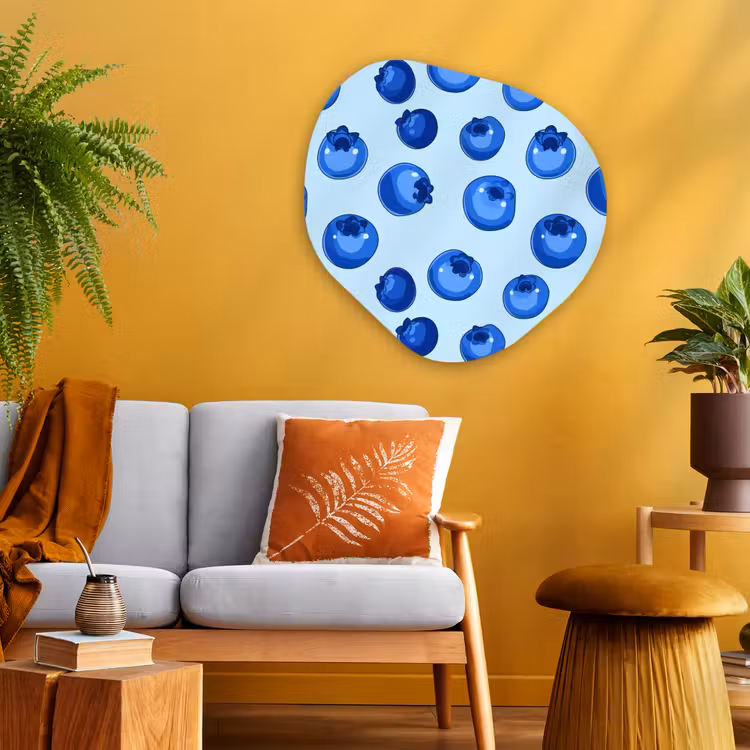 Organische schilderij - Aluminium - Bessen - Modern - Blauw — 3