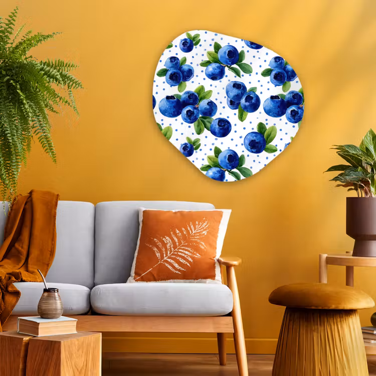 Organische schilderij - Aluminium - Bessen - Patroon - Blauw — 3