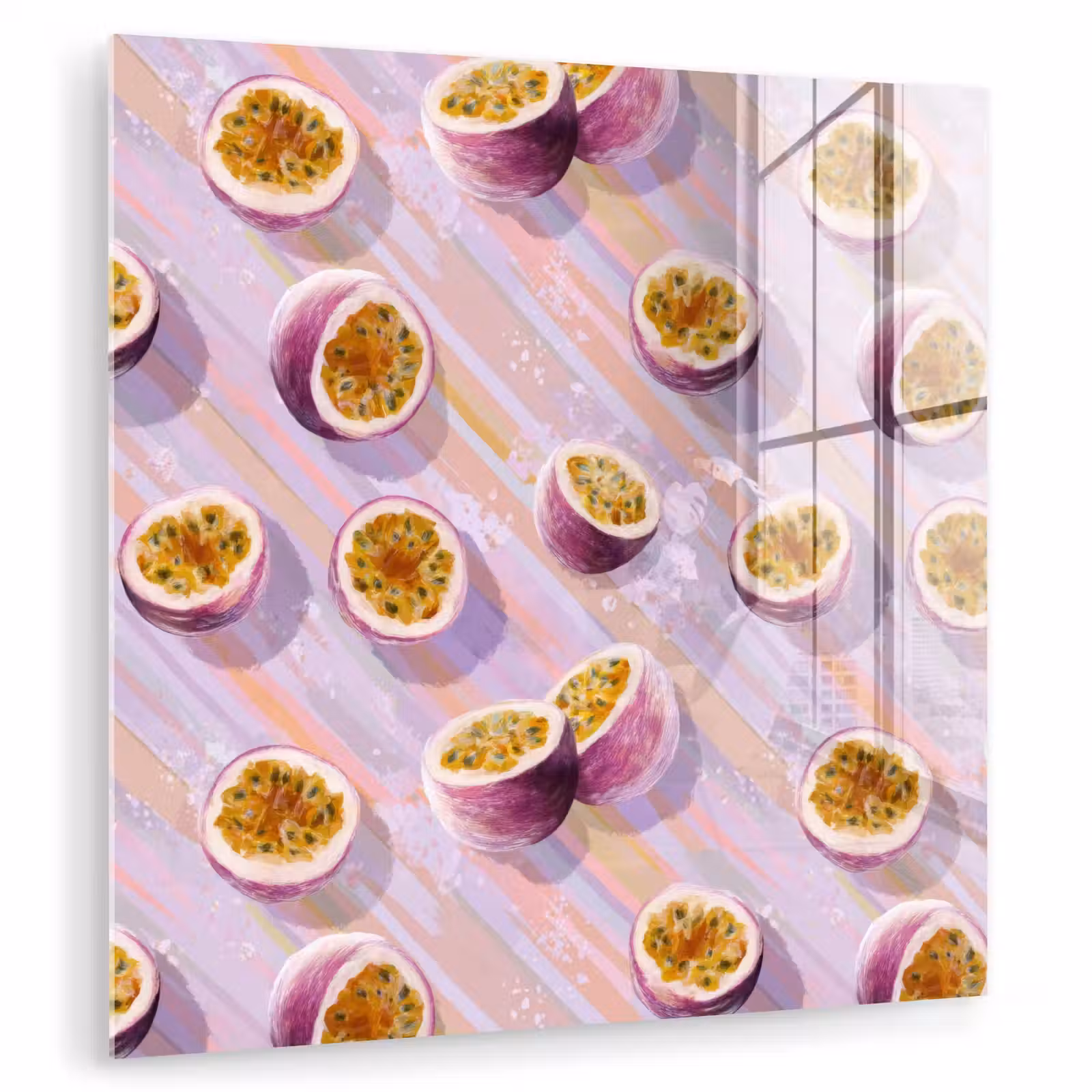 Glas schilderij - Passievrucht - Tropisch - Paars — 1