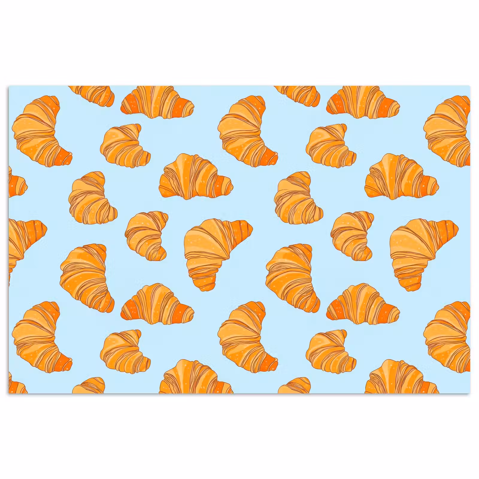 Poster - Croissant - Speels - Blauw — 1