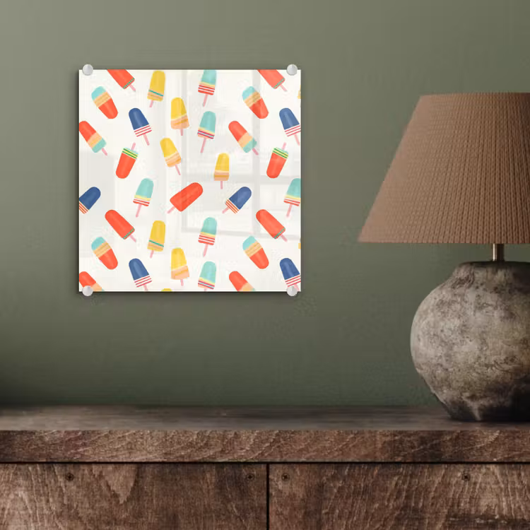 Glas schilderij - IJsjes - Speels - Kleurrijk — 4
