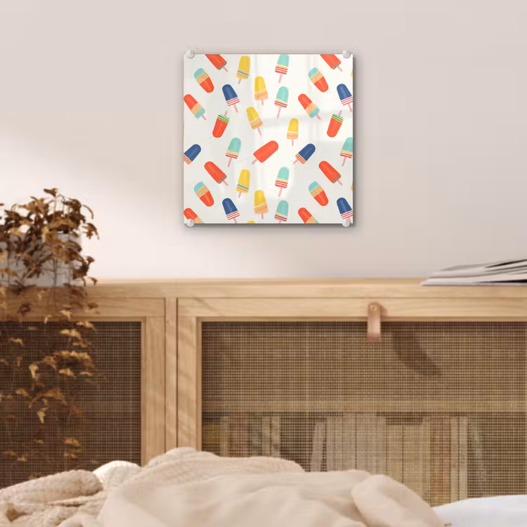 Glas schilderij - IJsjes - Speels - Kleurrijk — 5