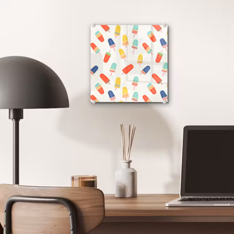 Glas schilderij - IJsjes - Speels - Kleurrijk — 7