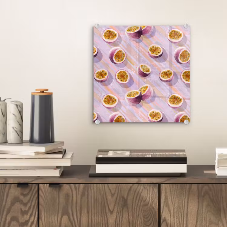 Glas schilderij - Passievrucht - Tropisch - Paars — 2