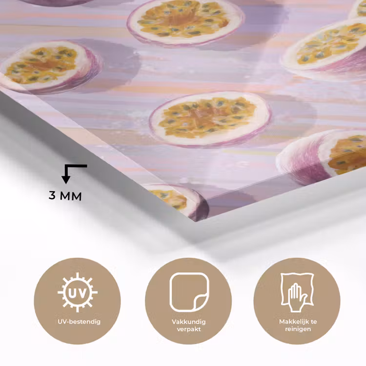 Glas schilderij - Passievrucht - Tropisch - Paars — 3