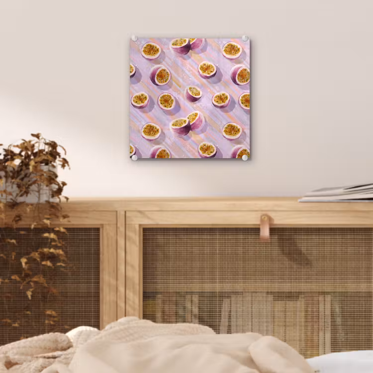 Glas schilderij - Passievrucht - Tropisch - Paars — 5