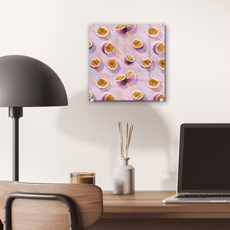 Glas schilderij - Passievrucht - Tropisch - Paars — 7
