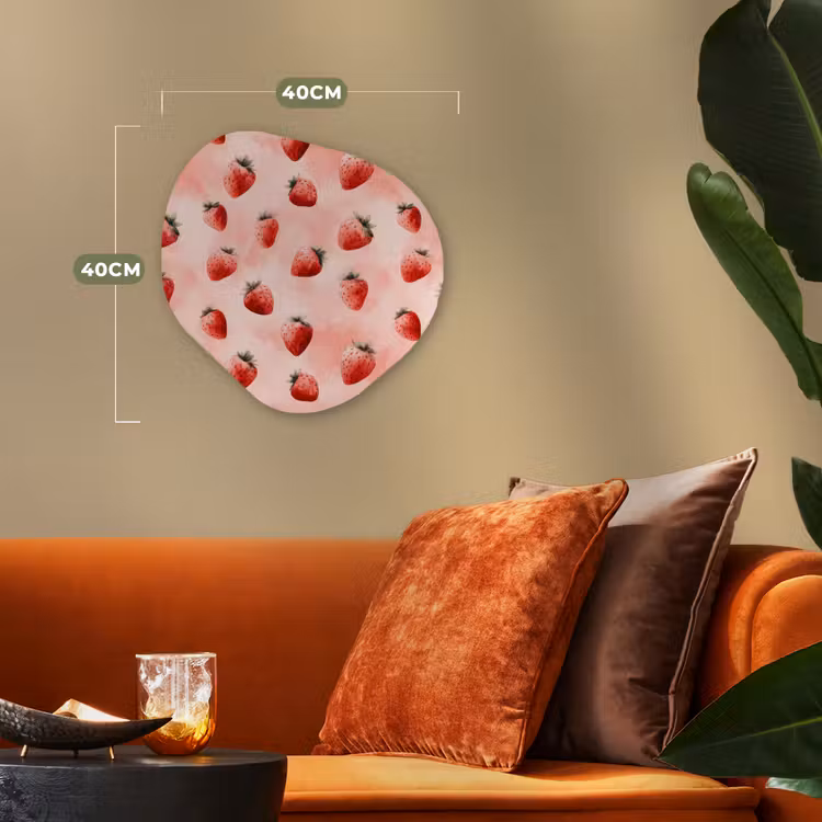 Organisch schilderij - Forex - Aardbei - Patroon - Roze — 4