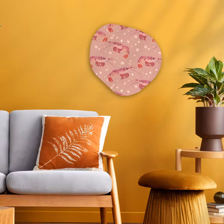 Organisch schilderij - Forex - Garnalen - Stippen - Roze — 3