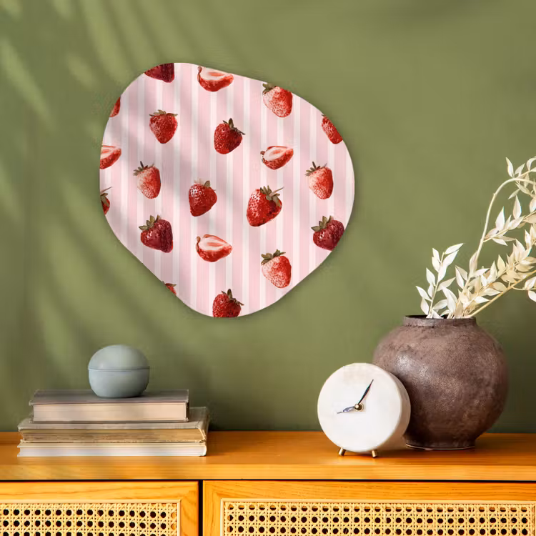Organisch schilderij - Forex - Strepen - Aardbei - Roze — 2