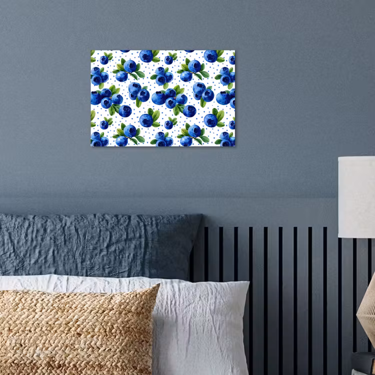 Poster - Bessen - Patroon - Blauw — 3