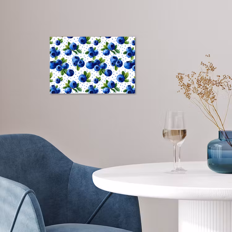 Poster - Bessen - Patroon - Blauw — 4