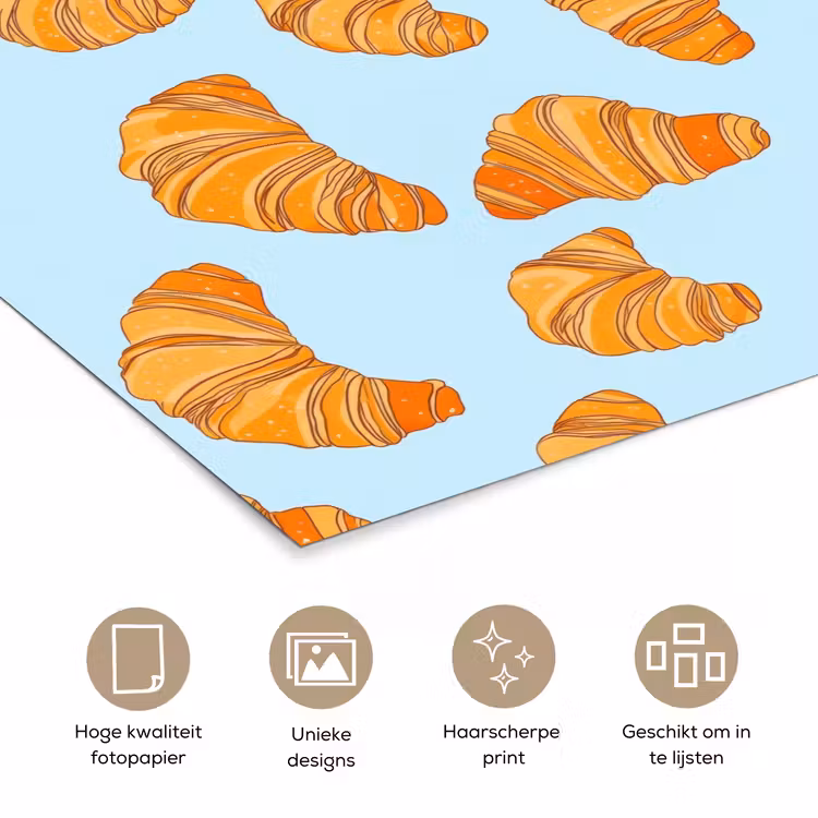 Poster - Croissant - Speels - Blauw — 5