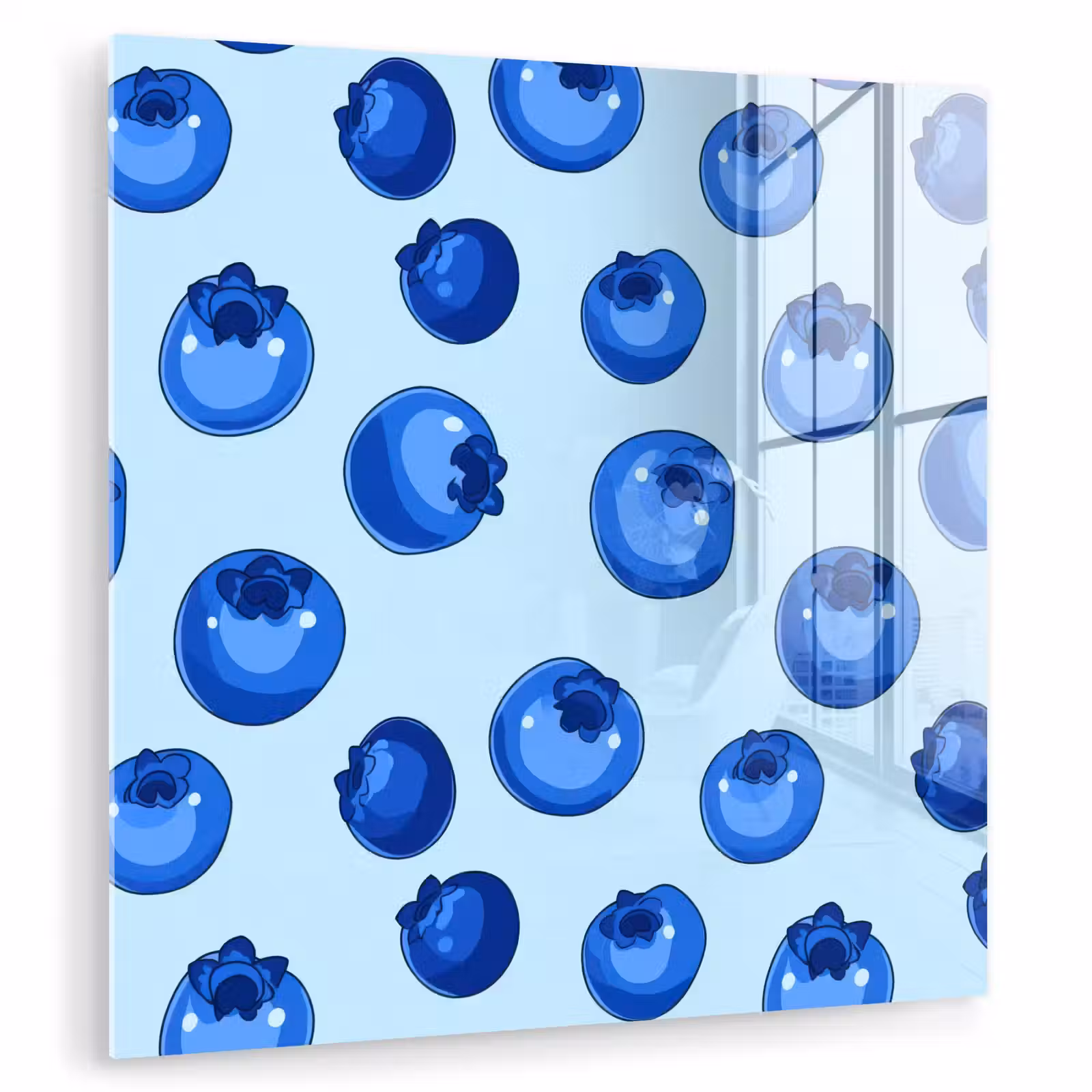 Glas schilderij - Bessen - Modern - Blauw — 1
