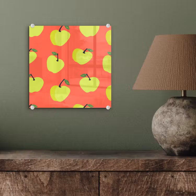Glas schilderij - Appels - Modern - Groen — 4