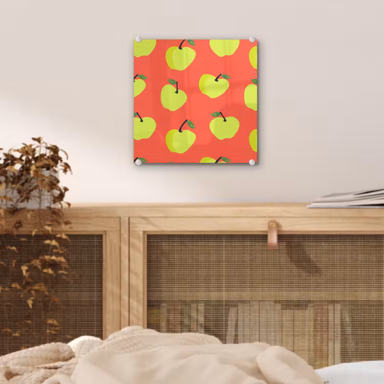 Glas schilderij - Appels - Modern - Groen — 5