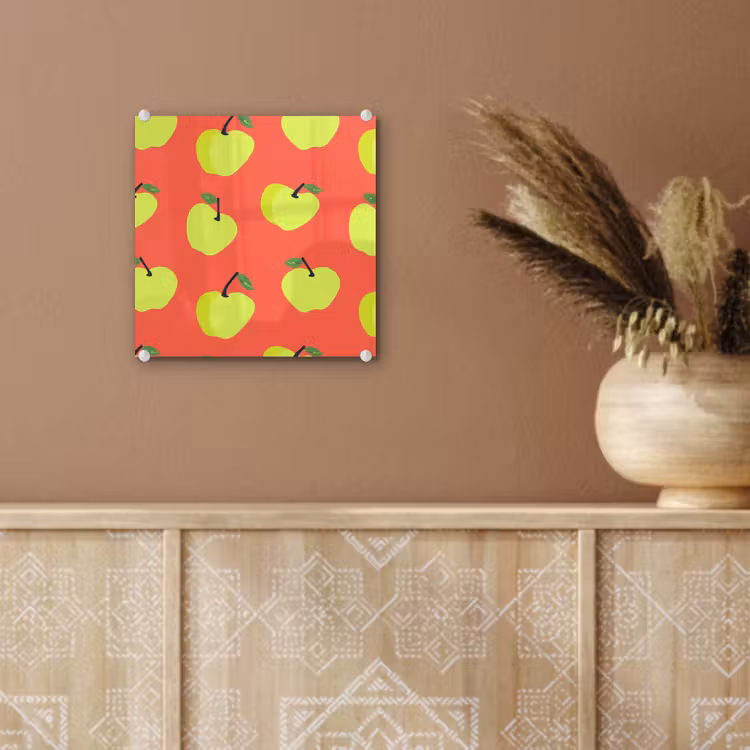 Glas schilderij - Appels - Modern - Groen — 6