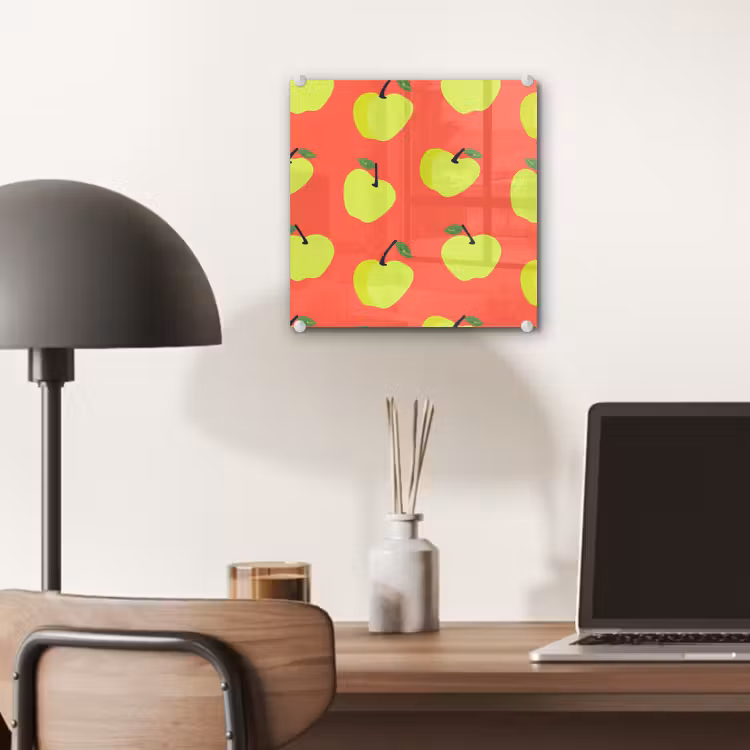 Glas schilderij - Appels - Modern - Groen — 7
