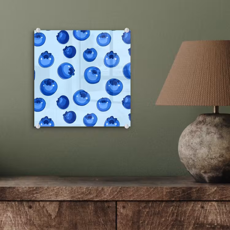 Glas schilderij - Bessen - Modern - Blauw — 4