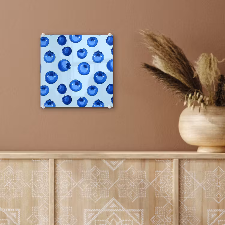 Glas schilderij - Bessen - Modern - Blauw — 6