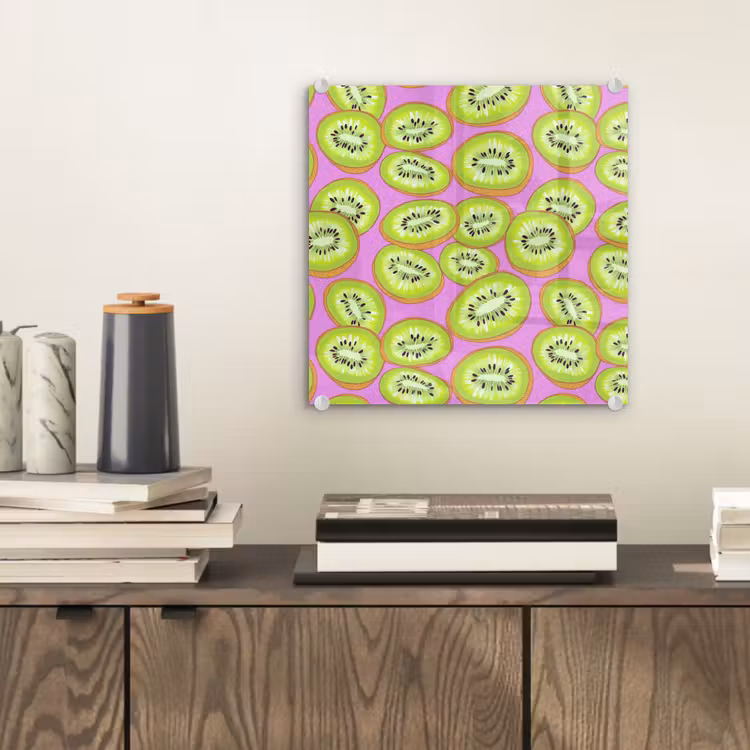 Glas schilderij - Kiwi - Speels - Groen — 2