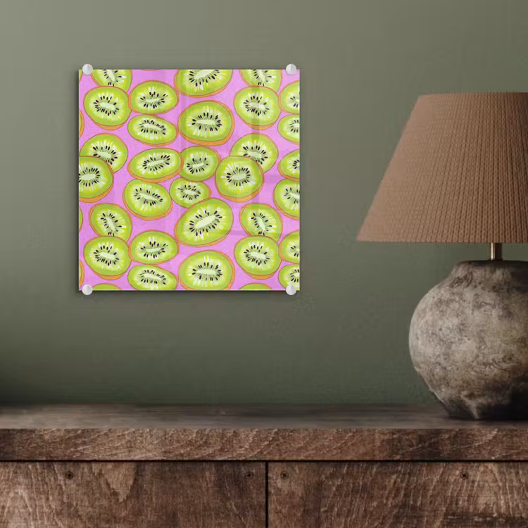 Glas schilderij - Kiwi - Speels - Groen — 4