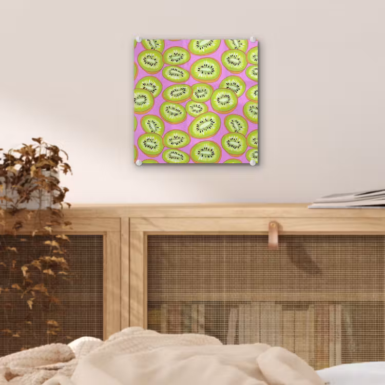 Glas schilderij - Kiwi - Speels - Groen — 5