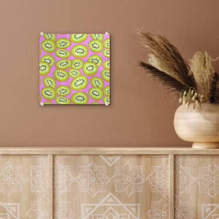 Glas schilderij - Kiwi - Speels - Groen — 6