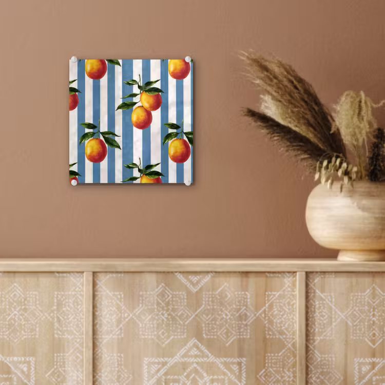 Glas schilderij - Strepen - Citroen - Blauw — 6