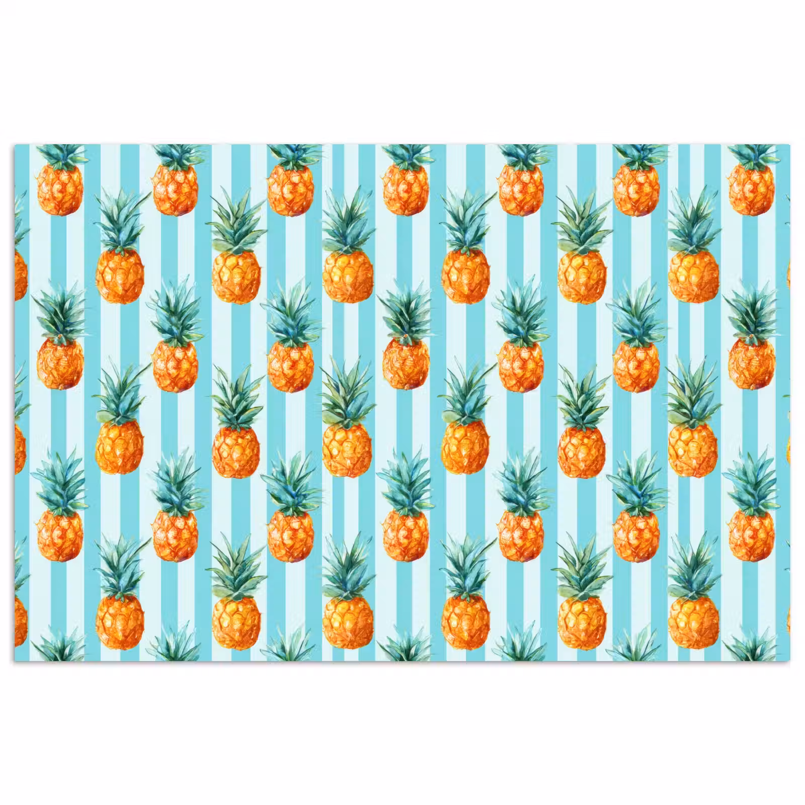 Poster - Ananas - Strepen - Groen — 1