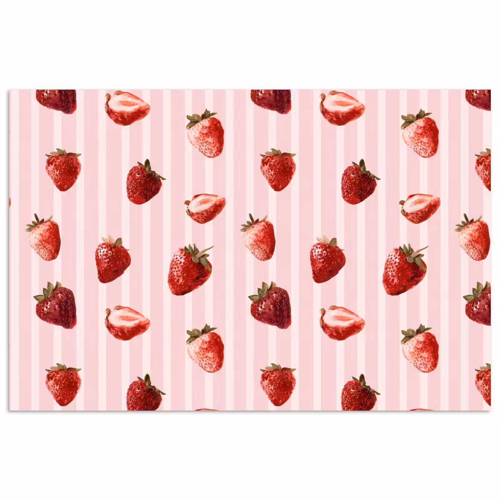 Poster - Strepen - Aardbei - Roze — 1