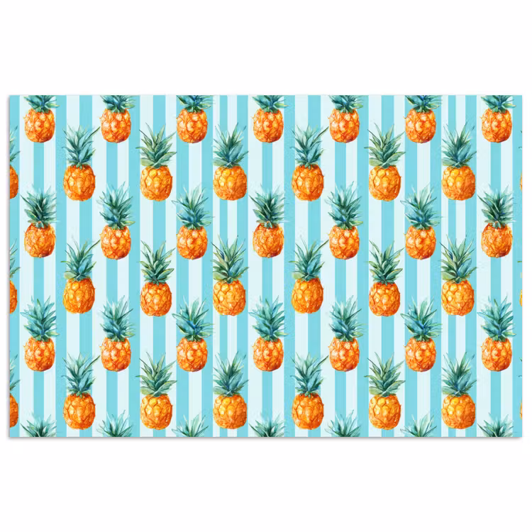 Poster - Ananas - Strepen - Groen — 1