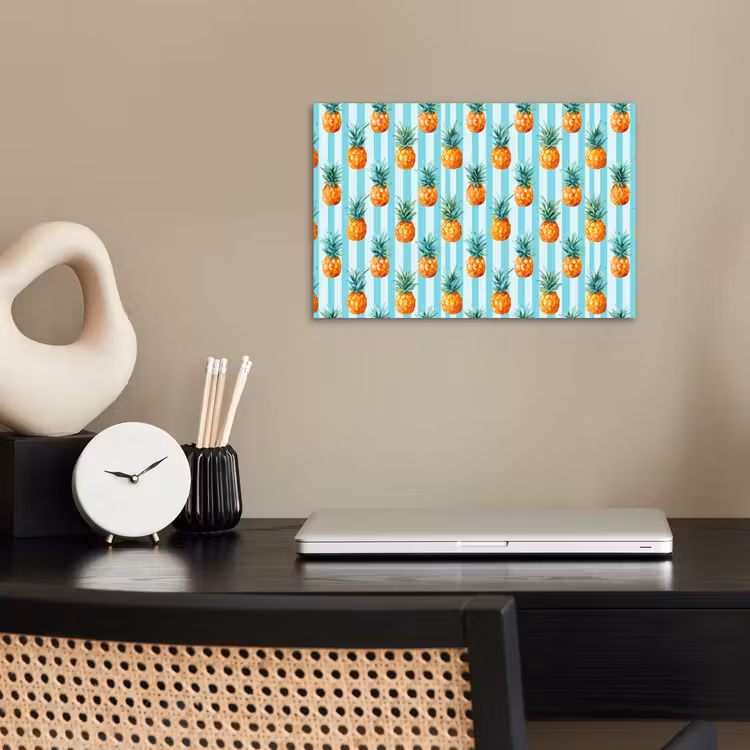 Poster - Ananas - Strepen - Groen — 2