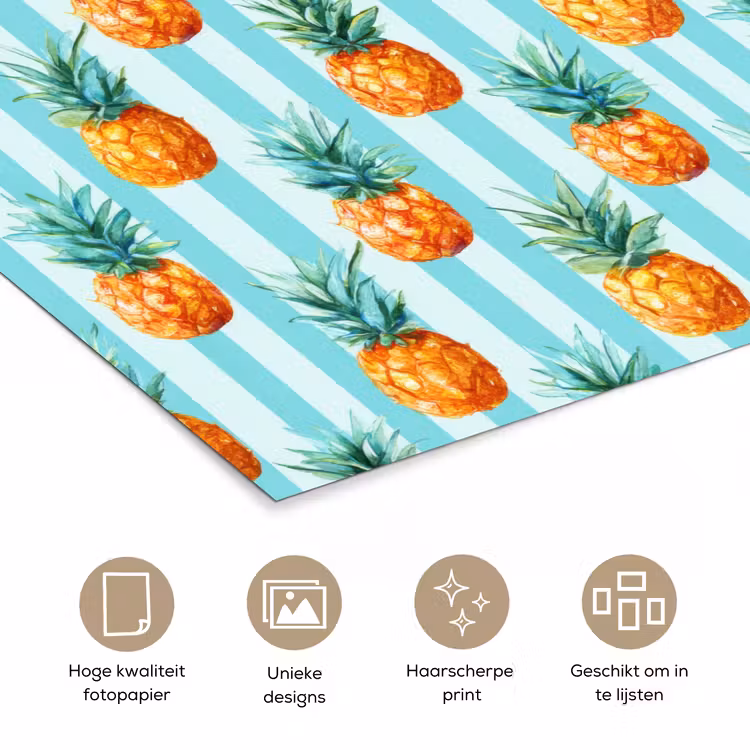 Poster - Ananas - Strepen - Groen — 5