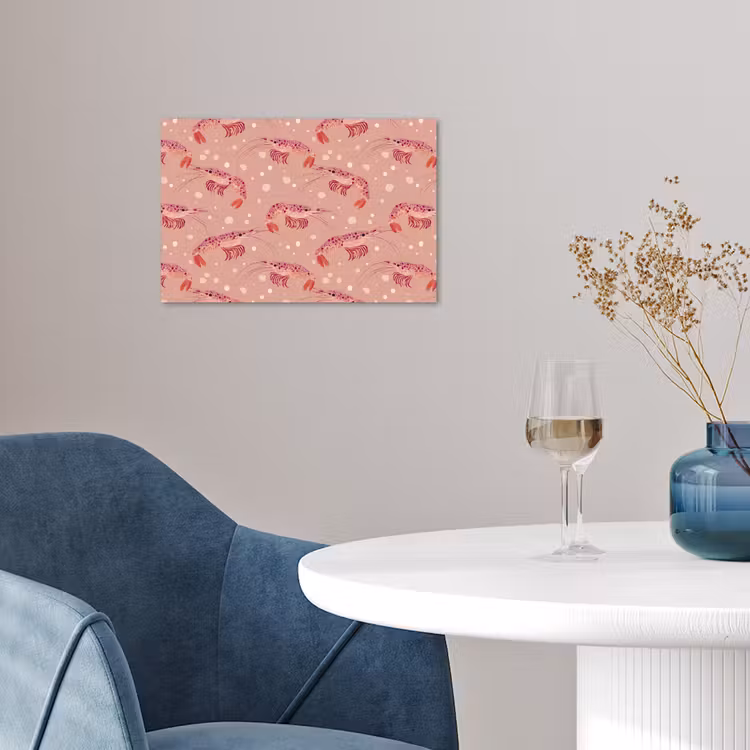 Poster - Garnalen - Stippen - Roze — 4