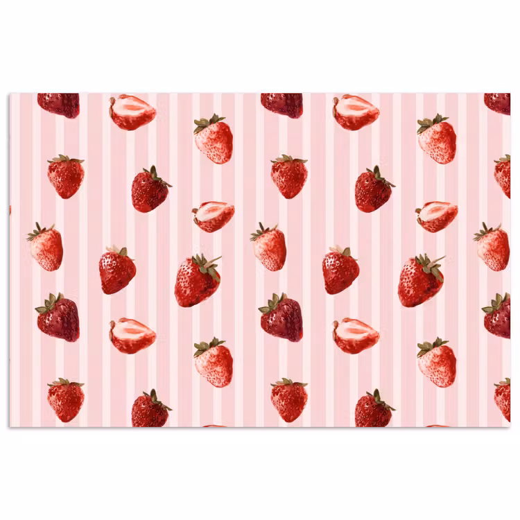 Poster - Strepen - Aardbei - Roze — 1