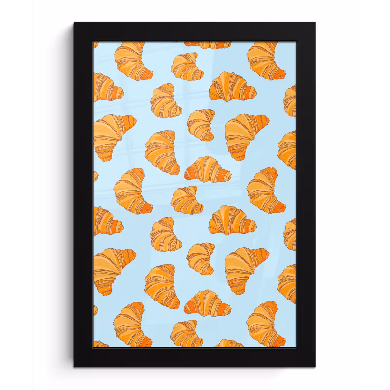 Poster met lijst - Croissant - Speels - Blauw — 1