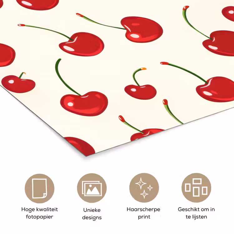 Poster - Kersen - Minimalistisch - Rood — 5