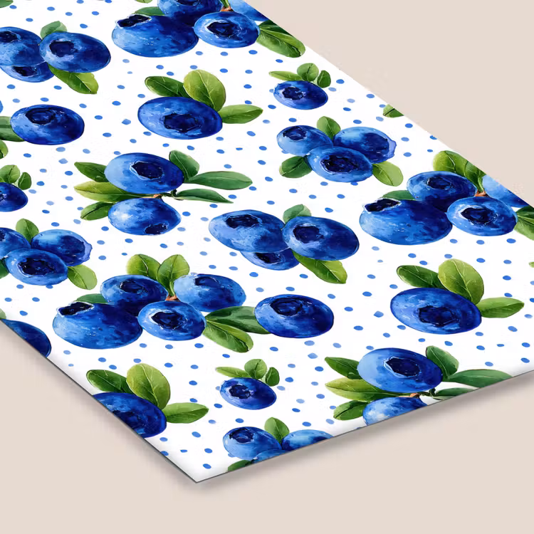 Poster met lijst - Bessen - Patroon - Blauw — 7